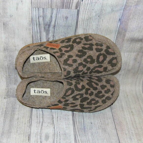 TAOS Convertawool Tan Leopard Print Wool Slippers Womens Size 9-9.5 EU 40 - Picture 6 of 7
